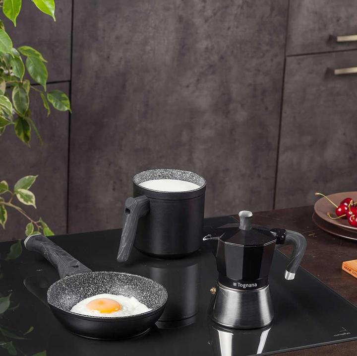 Image du produit Tognana Porcellane WS43003SPHA, Pot à moka, 0,18 l, Noir, Argent, Aluminium, 3 tasses, Sphera (3 T.)