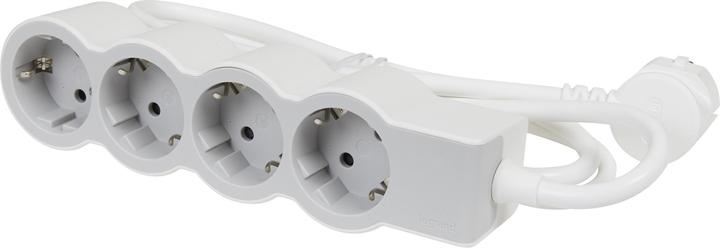 Actual product image Legrand Flat socket strip 4x socket, 3 metre cable white-grey 694561 (4 x, CEE 7/7, 3 m)