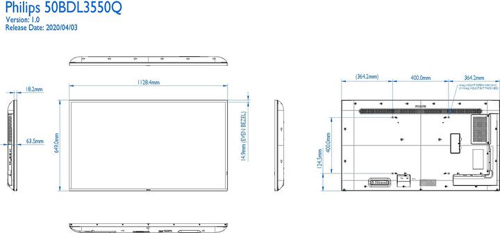Actual product image Philips Public Display 50BDL3550Q/00 Signage Solutions Q-Line (3840 x 2160 Pixels, 50")