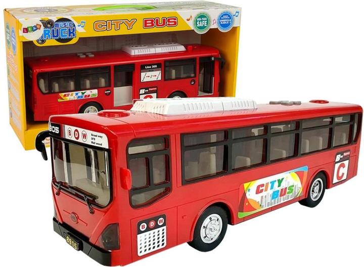 Produktbild Lean Toys Musikbus mit Friktionsantrieb und Rotlicht