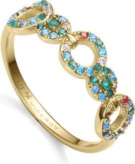 Image du produit Viceroy Bague plaquée or avec zircons colorés Elegant 15120A010-39 - Circuit : 52 mm (52)