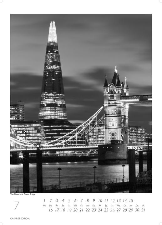 Produktbild London schwarz-weiss 2026 S 29x21cm (Deutsch)