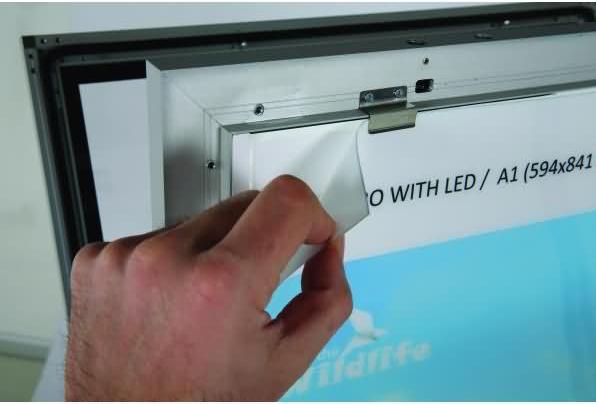 Actual product image Update Displays Customer stopper WindPro LED silver DIN A1 2 compartments (A1)