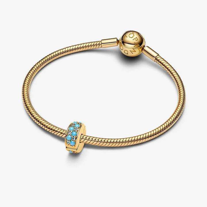 Produktbild Pandora Aquablauer Clip-Charm (Silikon, Vergoldete Metalllegierung)