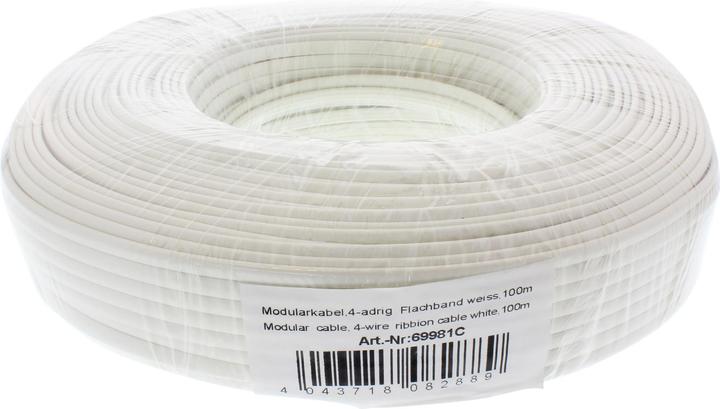 Actual product image InLine Modular cable, 4 cores, white, 100 m, ring (69981C)