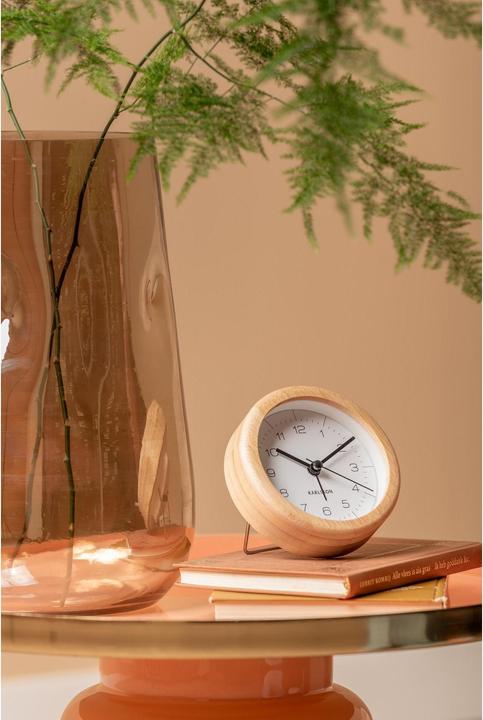 Actual product image Karlsson Classic alarm clock Neat Round bamboo / white