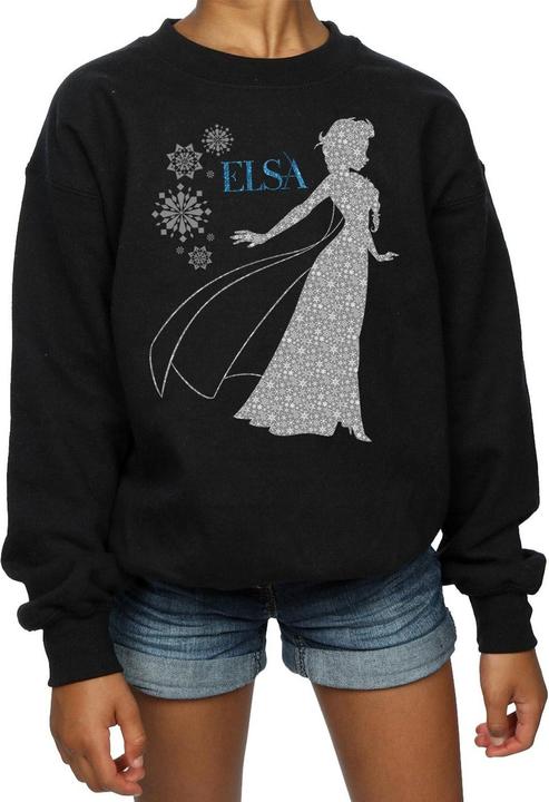 Actual product image Disney Girls Frozen Elsa Christmas Silhouette Sweatshirt (152, 158)
