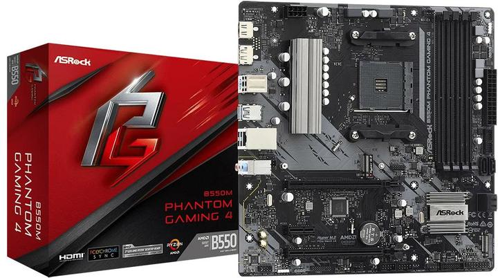 AsRock B550M Phantom Gaming 4 (AM4, AMD B550, mATX)