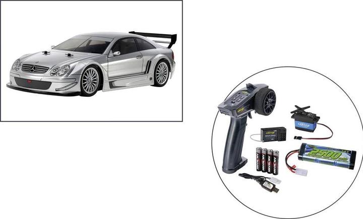 Produktbild Tamiya 1:10 RC M-B CLK AMG Silber Start RTR SET (RTR Ready-to-Run)