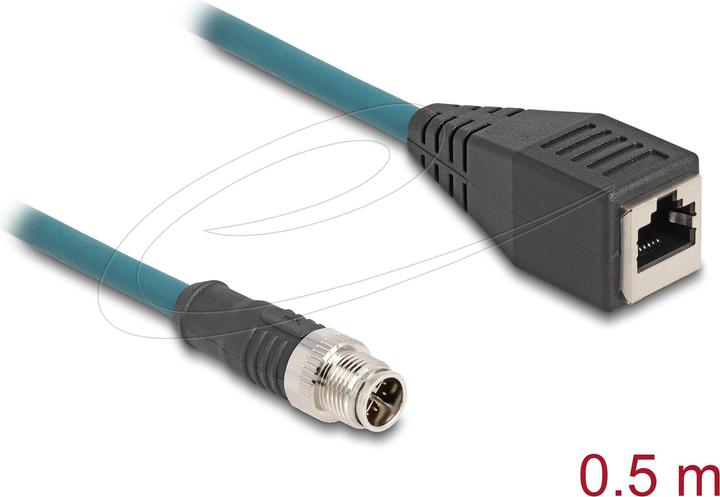 Immagine prodotto Delock Cavo adattatore M12 con codice X da spina 8 pin a presa RJ45 50 cm (S/FTP, CAT6a, 0.50 m)