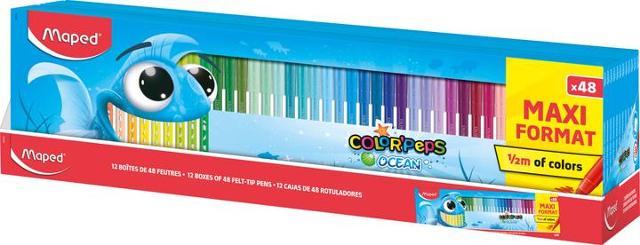 Actual product image Maped Felt tip pens OCEAN, medium, assorted colours, box of 48 pieces (Multicoloured, 48 x)