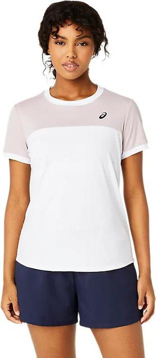 ASICS Performance Asics Court Ss Top White/Watershed Rose Woman (L)