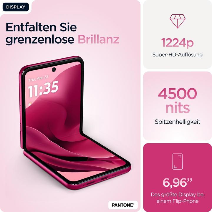 Actual product image Motorola Razr 60 Ultra (512 GB, Pantone Cabaret, 6.96", SIM + eSIM, 50 Mpx, 5G)