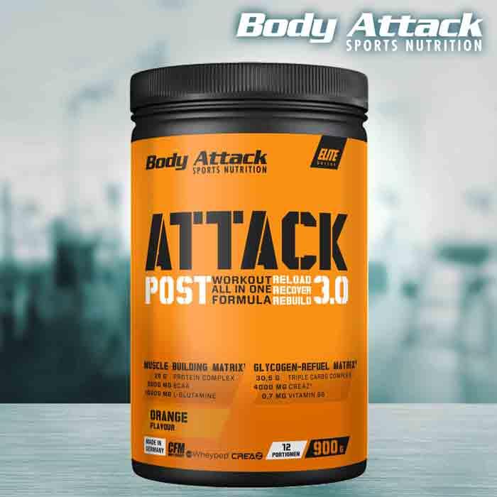 Actual product image Body Attack Post Attack 3.0 (900g can) (Orange, 1 pcs., 900 g)