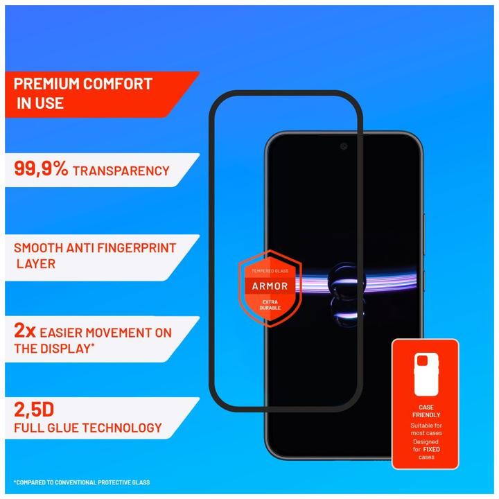 Immagine prodotto Fixed Armour cover in vetro temperato 2.5D con applicatore per Samsung Galaxy A54 5G, Nero (1 Pezzo/i, Samsung Galaxy A54 5G)