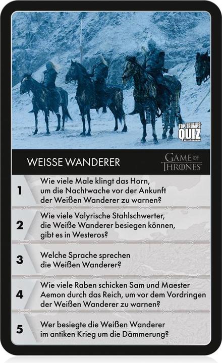 Image du produit Winning Moves WIN64206 - Top Trumps Quiz Game of Thrones (FR), 2 joueurs, from 12 years (FR edition) (Allemand)