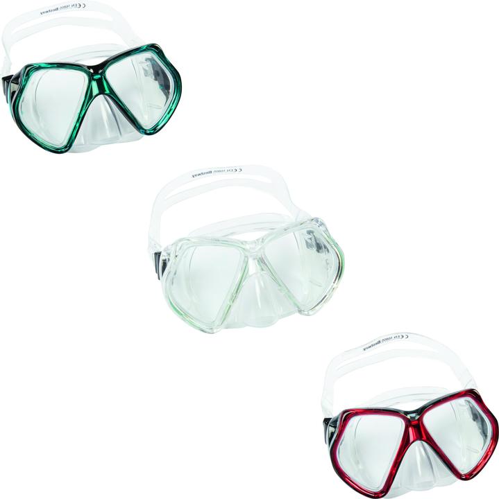 Actual product image Bestway Adult Omniview Dive Mask, Child, Full face mask, Freediving, Tempered glass, Blue, Red, Yell