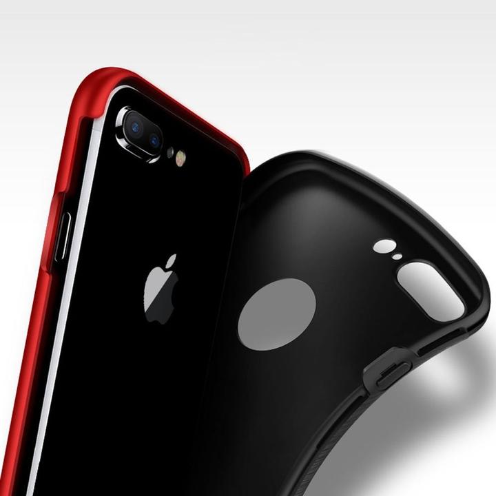 Produktbild König Design Handyhülle Apple iPhone 6 / 6s Full Cover Carbon Case Schutz Bumper Rahmen Rot (Apple iPhone 6)