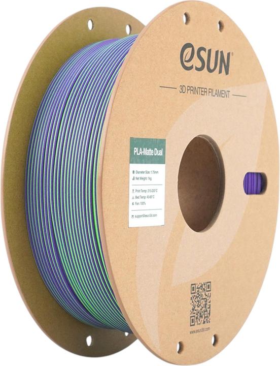 Actual product image eSUN PLA MATTE DUAL 1,75mm GREEN PURPLE 1kg (PLA, 1.75 mm, 1000 g, Multicoloured)