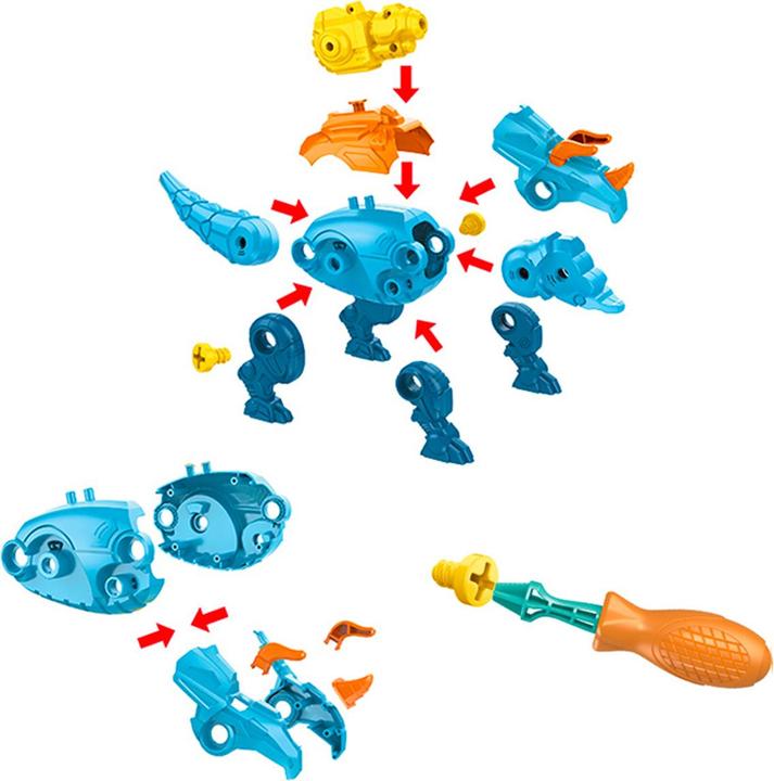 Actual product image VR Shinecon 3-in-1 dinosaur figures to assemble