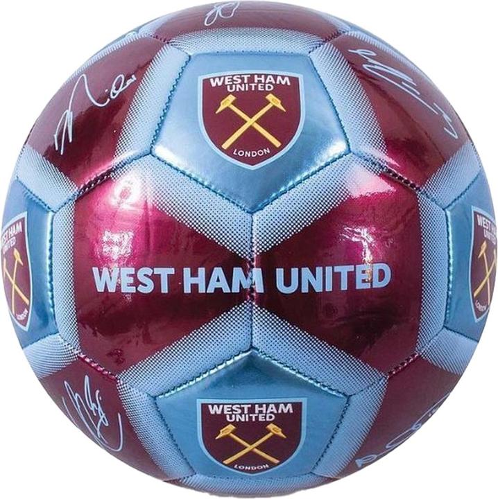 West Ham United FC Metallic Fussball mit Unterschriften (5)
