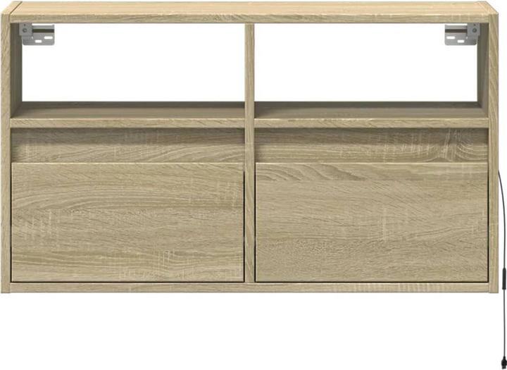 Immagine prodotto VidaXL Mobile TV Parete attrezzata Lavagna bassa Appeso con illuminazione LED Rovere Sonoma