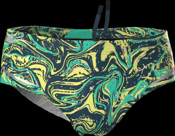 Nabaiji Badehose Slip Herren Kastenform - 900 Print gelb/grün