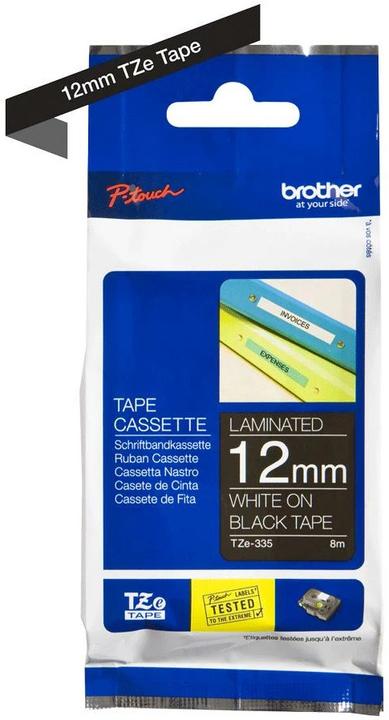 Actual product image Brother TZe-335 (1.20 cm, Black, White)