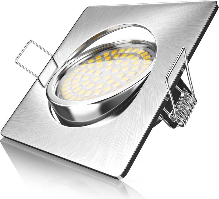 Produktbild Brandson 6x LED Deckenspot, schwenkbarer Einbaustrahler, Edelstahl Optik Einbauleuchte, Einbauspot Warmweiss (320 lm)