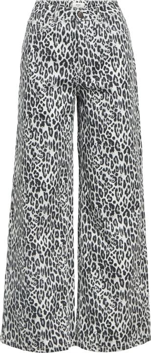 Object Leoprint Jeans mit weitem Bein