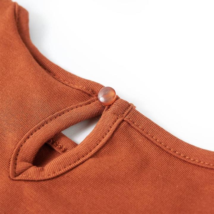 Actual product image VidaXL Children's long-sleeved shirt Cognac 104,Material: 95 % cotton. 5 (104)