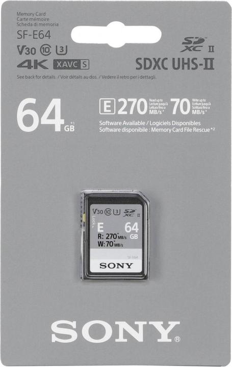 Produktbild Sony SF-E series (64 GB, SDXC, U3, UHS-II)