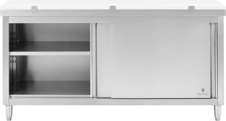 Produktbild Royal Catering Arbeitsschrank Edelstahl 180 x 60 cm 500 kg mit Schneidplatte Edelstahlschrank (60 cm, 93.50 cm)