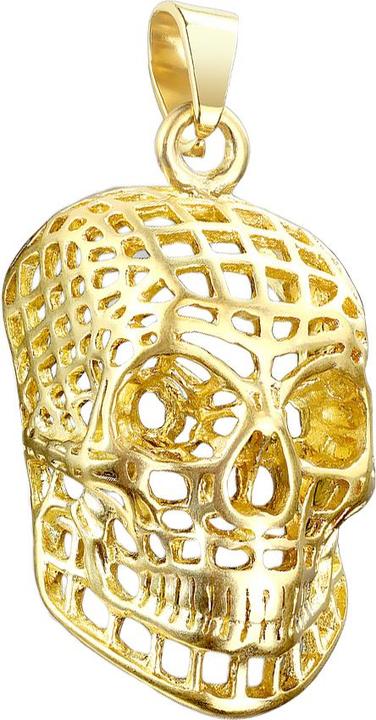 Actual product image Star Piercing Gold-plated skull net pendant (Surgical steel 316L)