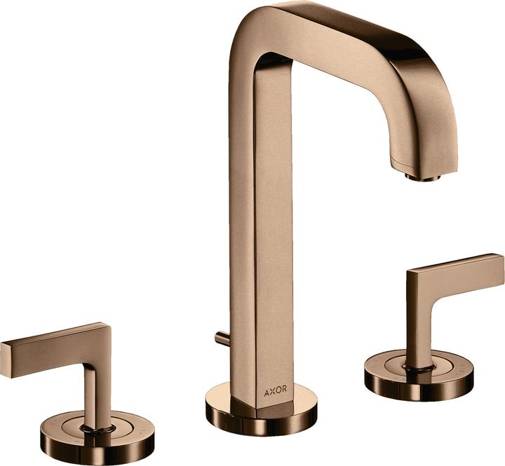 Produktbild Axor Citterio 3-Loch Waschtischarmatur 170, Zugstangen-Ablaufgarnitur, Auslauf 140mm, Heb