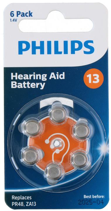 Actual product image Philips Hearing aid battery ZA13 6 pieces (6 pcs., ZA13 GP, 280 mAh)