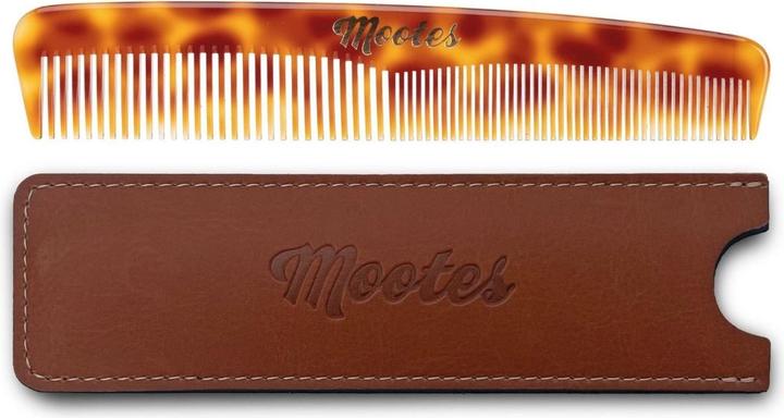 Mootes Haarkamm Cognac mit Kunstlederhülle