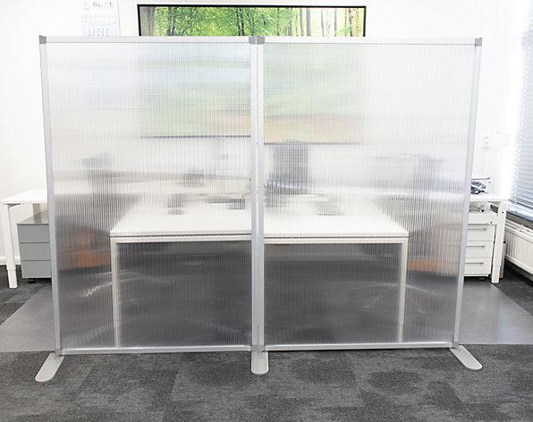 Image du produit smiT Cloison modulaire, transparente, h x l x p 1850 x 1250 x 500 mm, cadre en
