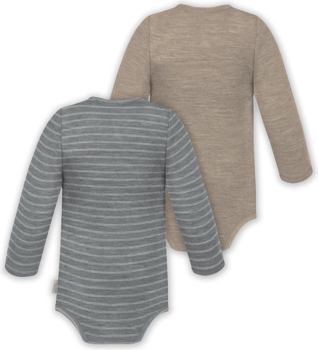 Image du produit Normani Lot de 2 body à langer bébé unisexe manches longues une pièce en laine mérinos - 9351 (50)