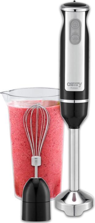 Actual product image Camry CR 4621 Hand blender, mini set 2 w 1, Black/Stainless Steel (EU plug)