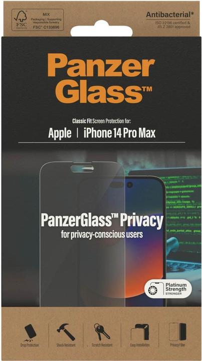 Immagine prodotto PanzerGlass Classic Fit Privacy (1 Pezzo/i, Apple iPhone 14 Pro Max)