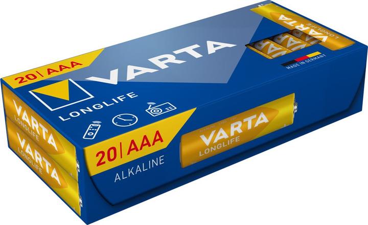 Produktbild Varta Longlife Alkaline AAA batteries LR3, 20-pack (20 Stk.)