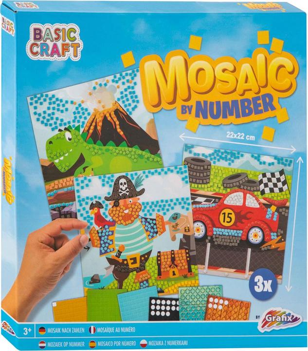 Produktbild Grafix Mosaik nach Zahlen - Pirat, Dino und Fahrzeug