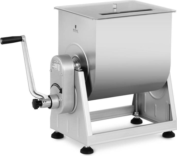 Produktbild Royal Catering Fleischmischer Kurbel manuell 28 L Fleischmenger Edelstahl Marinator Deckel