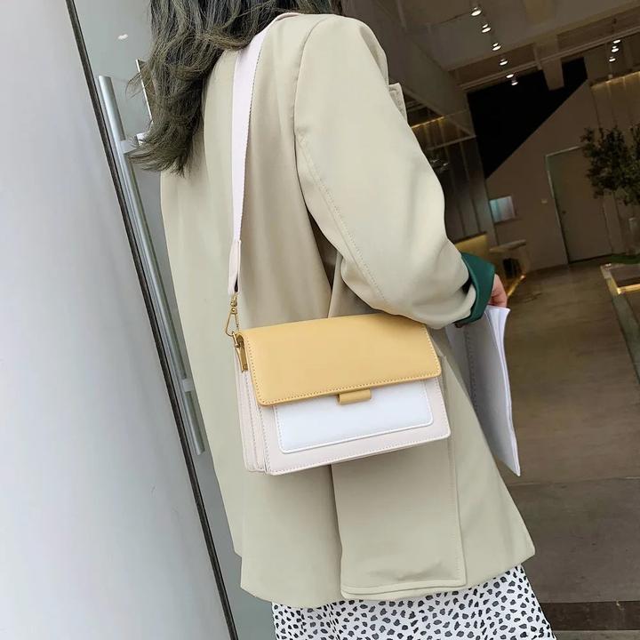 Produktbild Only-Bags.Store Kontrast Farbe Leder Crossbody Taschen Reisen Handtasche Mode Einfache Schulter Messenger Bag