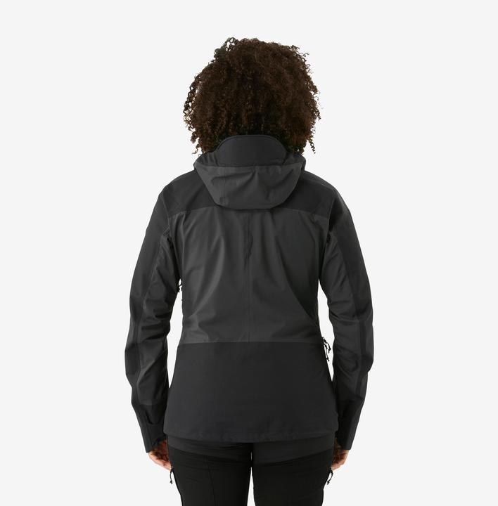 Actual product image Forclaz Women's waterproof rain jacket 20,000 mm water column trekking - MT900 black (XL)