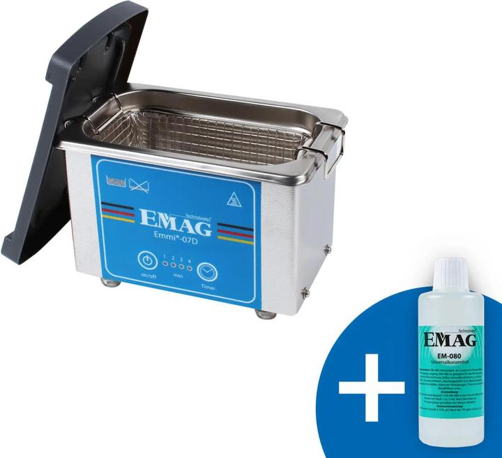 Produktbild Emag Emmi-07D Ultraschallreiniger Universal 80W 0.5l mit Reinigungskorb (45 kHz, 500 ml)