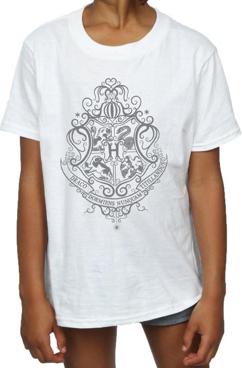 Actual product image Girls Hogwarts Draco Dormiens Crest Cotton T-Shirt (128)