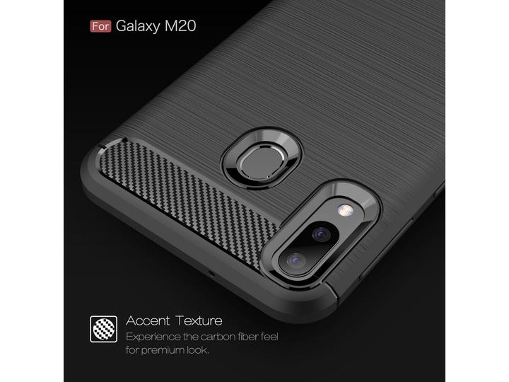 Actual product image Screenguard Samsung Galaxy M20 Cover Carbon Brushed Soft TPU (Samsung Galaxy M20)