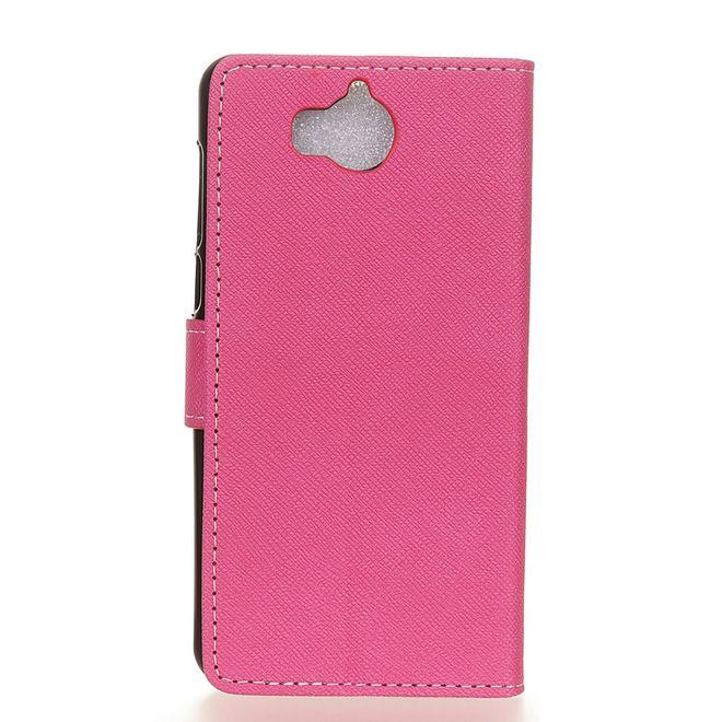 Image du produit MU Classic Housse en cuir avec motif en croix (Huawei Y6 (2017), Huawei Y5 (2017))